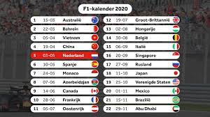 Alle wedstrijden in 1 overzicht op een poster | non official release. 2020 Formule 1 Seizoen Wat Is Nieuw Race Experience