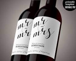 Wedding Wine Label Template Printable Wine Label Mr And Mrs Wine Throughout Template For Wine Bott Wine Label Template Wine Label Printable Wedding Wine Labels