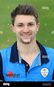 Derbyshire's Greg Cork during the media day at The County Cricket Ground,  Derby Stock Photo