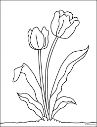 There are 12 accurately rendered line drawings of beautiful garden tulip flowers, with accompanying notes on each plant. How To Draw A Tulip Art Projects For Kids