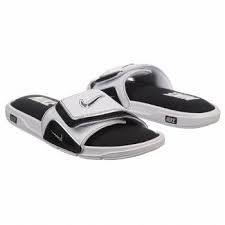 Black And White Nike Sandals Nike Men S Comfort Slide Sandals White Met Silver Bla Nike Sandals Nike Men Sandals