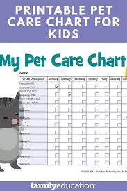 Pet Care Chore Chart Free Printable For Kids Pet Care