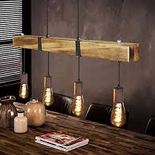 gbly vintage pendelleuchte holz esstischlampe retro hangeleuchte mit 80cm holzbalken 4 x e27 max 40 watt hohenverstell esstischlampe pendelleuchte holz lampe