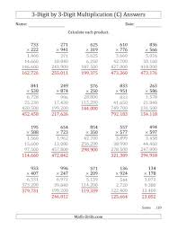 The Multiplying 3 Digit By 3 Digit Numbers With Comma Separated Thousands C Math Worksheet Page 2 Multiplication Math Practice Worksheets Math Worksheets