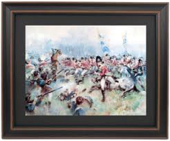 Framed American Artillery in Action at the Battle of Monmouth by Hugh  Ditzler