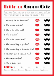 When planning a bridal shower. Bridal Shower Game Printable Bride Or Groom Trivia Lips And Mustache Bridal Shower Games Mexican Bridal Showers Printable Bridal Shower Games