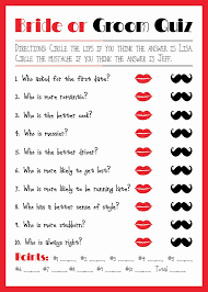 If you invite a friend or two to help, you'll be done in no time. Bridal Shower Game Printable Bride Or Groom Trivia Lips And Mustache Bridal Shower Games Mexican Bridal Showers Couple Wedding Shower