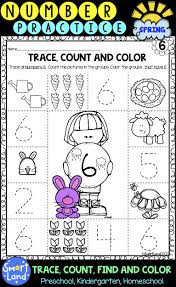 Numbers 1 10 Counting Tracing And Identifying Worksheets Spring Edition Basic Math Skills Preschool Math Worksheets Learning Numbers
