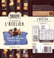 Tablette De Chocolat Noir Gourmand Nestle Les Recettes De L Atelier Myrtilles Amandes Noisettes Food Convenience Store Products Convenience Store