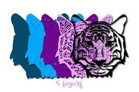 Download 3d Multi Layer Tiger Head Out Of Mandala Cut File By Sintegra Thehungryjpeg Com