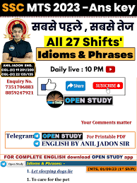 Idioms & Phrases (SSC MTS 2023 TIER