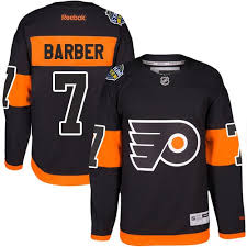 youth reebok bill barber authentic black nhl jersey