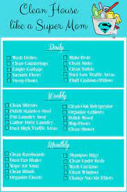 Housekeeping Tips Printable Checklist For A Super Clean House Thirtysomethingsupermom Clean House Housekeeping Tips House Cleaning Tips