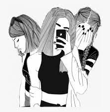 Now, time to focus on the face. 3 Girl Best Friends Drawing Hd Png Download Is Free Transparent Png Image To Explore More Similar Hd Image On Bff Drawings Drawings Of Friends Friends Sketch