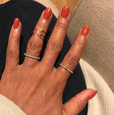 Elongate your natural nail length with this powdery yellow design, inspired by if you thought that matte nails had seen their finest hour, think again as the nail pros of instagram have decided otherwise. Kerry Washington S Orange Nails At Paleyfest Scandal Collection Hollywood Life