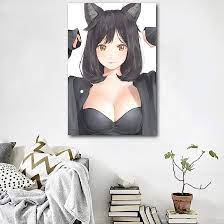 Anime Girls Big Boobs cat Ears Cleavage Wall Art Posters and Prints Canvas  Art Paintings for Room Decor 60x90cm no Frame : Amazon.com.au: Home