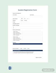 Free Student Registration Form Template Pdf Word Doc Excel Apple Mac Pages Apple Numbers Pdf Registration Form Word Free Words