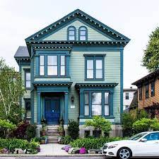 Selecting a single color for your home's exterior can be difficult enough, but trying to find two or more hues that work well together in a whole house color scheme makes the decision even more challenging. Such A Great Color Scheme For This House I Think If You Own A Victorian House You Just Ha Victorian Homes Exterior House Color Palettes Victorian House Colors