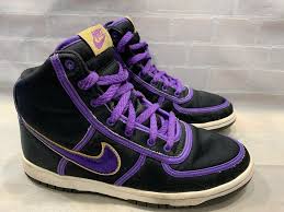 Black And Gold Nike Shoes High Tops Nike Vandal High Shoes Size 5 5y Black Purple Gold 333377 051 Nike Air Jordans Retro Girls Running Shoes Red Basketball Shoes
