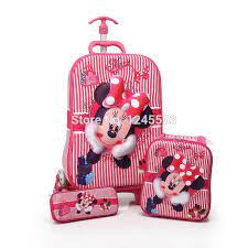 Top handle for easy carrying. Baby Girls Cartoon Minnie Mouse Luggage Bag Suits Children S Trolley Case Set Kids Wheeled Travel Case Birthday Gifts Gift Riddles Bag Luggagegift Bag Clip Art Aliexpress