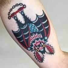Tattoo by petrichor, an artist based in los angeles, usa. What Does Bat Tattoo Mean Represent Symbolism