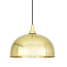 Incandescent , number of bulbs: 20 Dome Industrial Bathroom Ceiling Pendant Pol Brass Lighting Lights