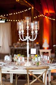 Art Deco Inspired Charlottesville Wedding From Morgan Trinker Candelabra Centerpiece Non Floral Centerpieces Wedding