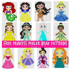 Perla Bead Templates For Disney Princesses Perler Bead Disney Perler Beads Designs Hama Beads Patterns