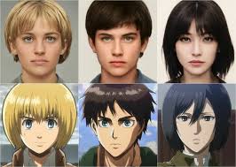 Attack on titan main character index shinganshina trio (eren yeager) | warrior trio ( … the primary characters of the series, eren yeager, his adoptive sister mikasa ackerman and their friend armin arlert are childhood friends from the shiganshina district who were orphaned during the attack. I Made Realistic Armin Eren Mikasa Through Artbreeder Shingekinokyojin Attack On Titan Series Eren And Mikasa Attack On Titan Fanart
