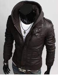 Mens Hooded Jacket Men Slim Fit Biker Leather Jacket Leather Jacket Mens Shell Cowhide Skin Interior Poly Leather Jacket Men Hooded Jacket Men Leather Jacket