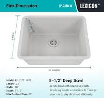 23" x 18" Quartz Kitchen Sink, Single Bowl Kitchen Sinks, Drop-in  Undermount Sink, Granite Composite Galaxy White Kitchen Sink, Includes  Grid, ...