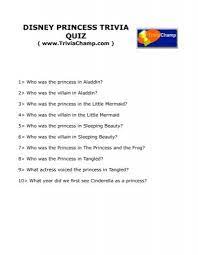 Jul 06, 2021 · the ultimate little mermaid quiz! Disney Princess Trivia Quiz Trivia Champ