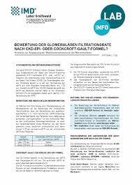 Imd Labor Greifswald Glomerularen Filtrationsrate Nach Ckd Epi Oder Cockcroft Gault Forme