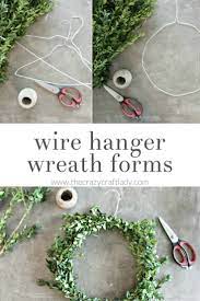 Diy Boxwood Wreaths 2 Easy Ways Hanger Crafts Wire Hanger Crafts Diy Boxwood Wreath