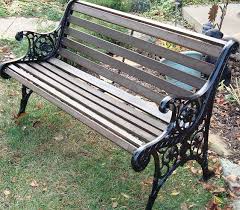 How To Restore A Wood And Cast Iron Garden Bench Cast Iron Garden Bench Wooden Garden Benches Wrought Iron Bench