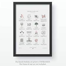 New Jewish Holiday Calendar Art Print 2021 2022 Year 5782 Etsy Jewish Holiday Calendar Holiday Calendar Jewish Holiday