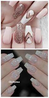 Diy Summer Glitter Nails Sliver Pink Clear Gold Short White Coffin Black Champagne Tips Neutral Nails Nailart Nailstagram Trendy Nails Pink Nails Diy Nails