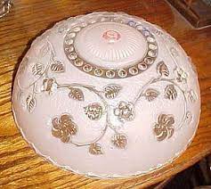 We also sell light fixture extension kits for today's two and three story ceilings, especially in entryways. Vintage Glass Ceiling Light Cover Shade Pink With Flowers 3 Hole Item 1313761