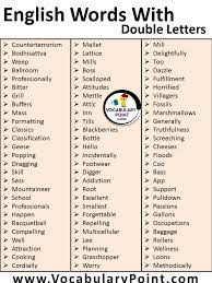 Ae, as, at, ate, ates,. English Words With Double Letters Vocabularypoint Com
