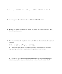 What is the molarity of a solution that contains 30. What Is The Molarity Of Naoh Solution If 250 Ml Of It Contains 1 Mg Of Naoh