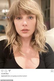 Check out full gallery with 2492 pictures of taylor swift. Taylor Swift Makes A Cheeky Reference To Her 22 Music Video With Doe Eyed Quarantine Selfie Daily Mail Online
