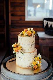 Vibrant Colourful Winery Wedding Yellow Wedding Cake Flower Cake Design Flower Cake