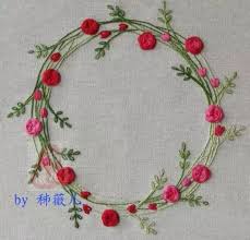 秭薇苑刺繡diy材料包立體歐式手工dmc繡線 玫瑰花環 handstickerei ideen blumen stickmuster sticken