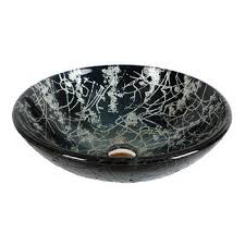 single hole round vessel sink, black