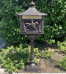 What size are mail boxes? Mailbox Post Mounted Heavy Duty Cast Aluminum Bronze With Keys Locking Door Mail Flap Waystock