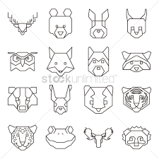Download Collection Of Geometrical Animal Heads Vector Image 1977403 Stockunlimited
