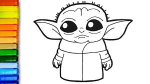 Baby yoda coloring pages are a fun way for kids of all ages to develop creativity, focus, motor skills and color recognition. How To Draw Baby Yoda From Mandalorian Easy Simple Drawing Ideas And Coloring Pages For Kids Youtube