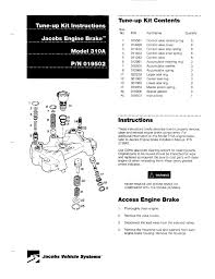 Trailer wiring diagram and color chart. Jacobs Brake Caterpillar Tune Up Kit Instructions 19503b Vehicles Vehicle Technology