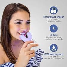 KWAII Brosse à dents automatique à ultrasons, brosse à dents électrique  Brosse de blanchiment des dents Minuterie automatique 30 ', charge sans fil  à ...