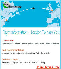 Flight Information For The Route London To New York London Paris Flight